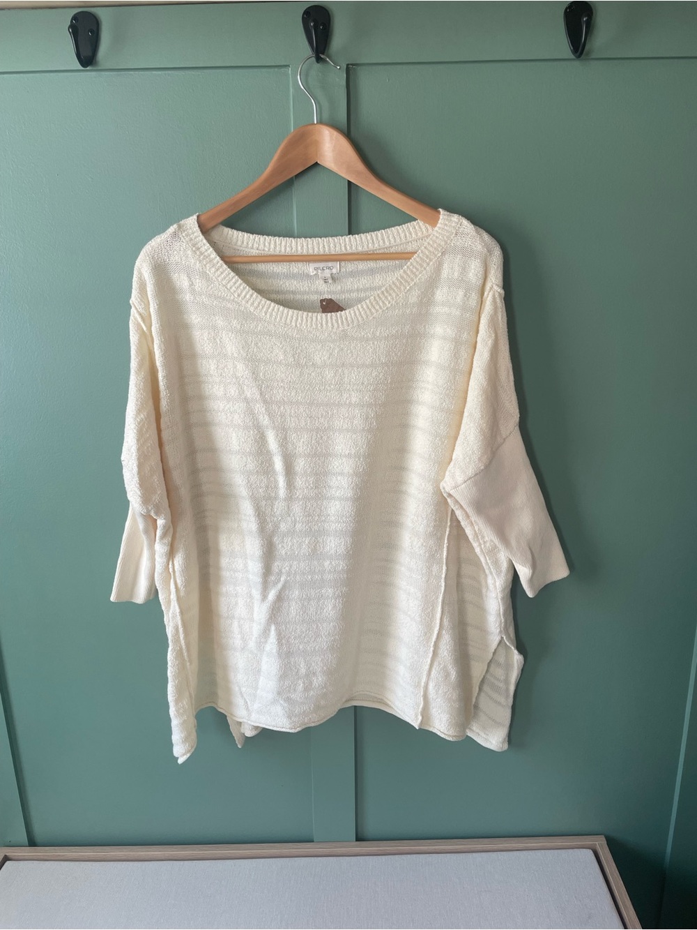 Pilcro Light Cream Knit Boxy Women's Top